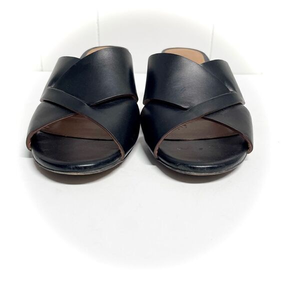 M. Gemi The Tursi Leather Cross Strap Mules Tile Heel Size 37 - Picture 3 of 8